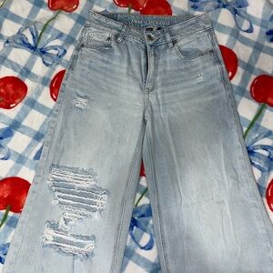 American Eagle Outfitters Women's Light Blue Flare Jeans